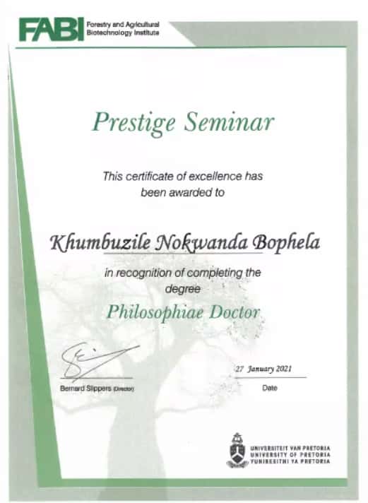 Khumbhuzile Bophela presents the first FABI Prestige Seminar in 2021
