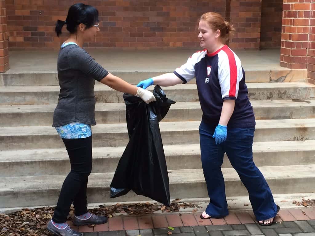FABIans help to clean up the campus