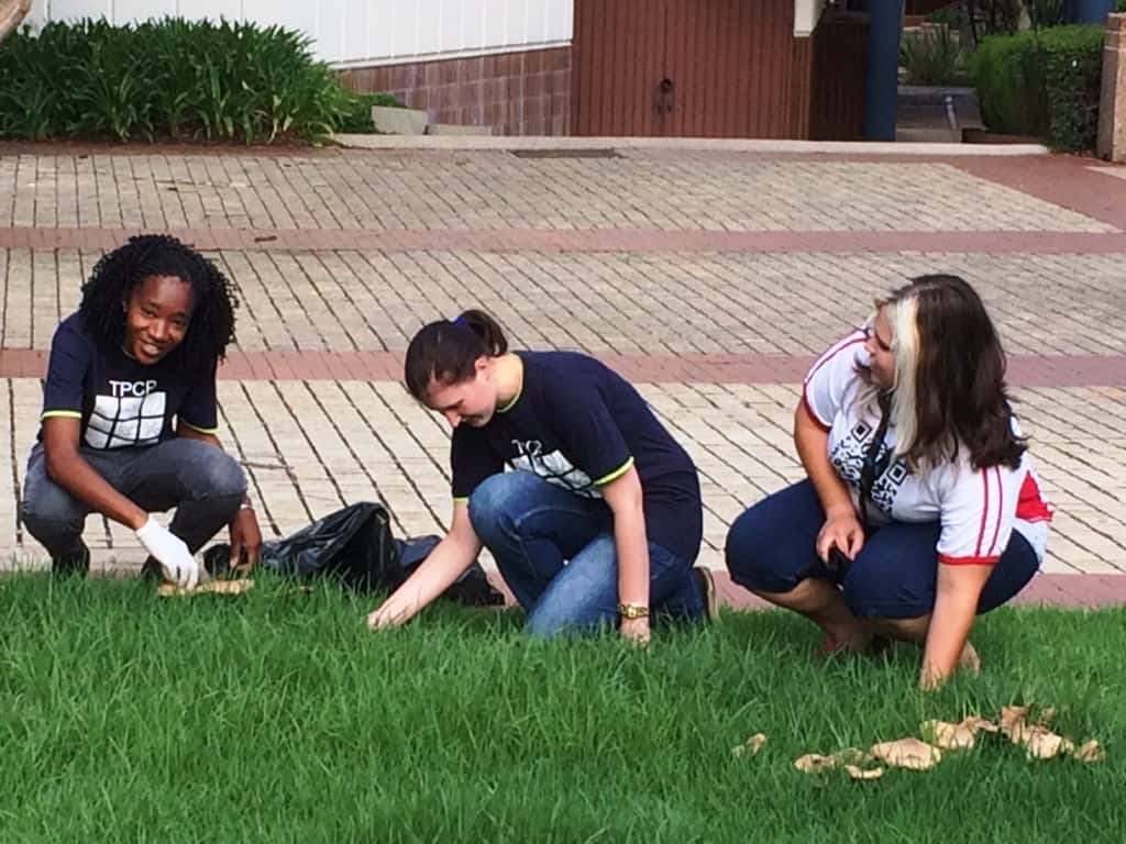 FABIans help to clean up the campus