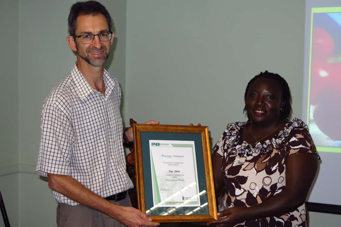 Vou Shutt’s prestige seminar marks a dozen PhDs completed at FABI