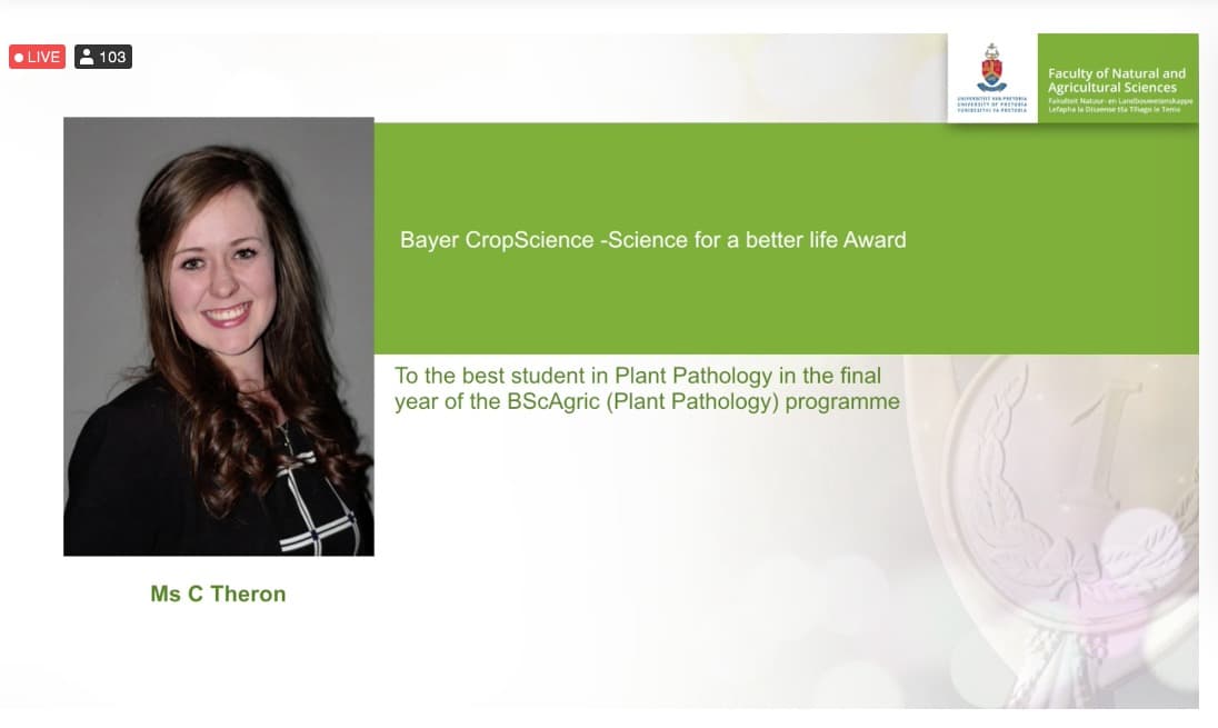 Best final year student in Plant Pathology