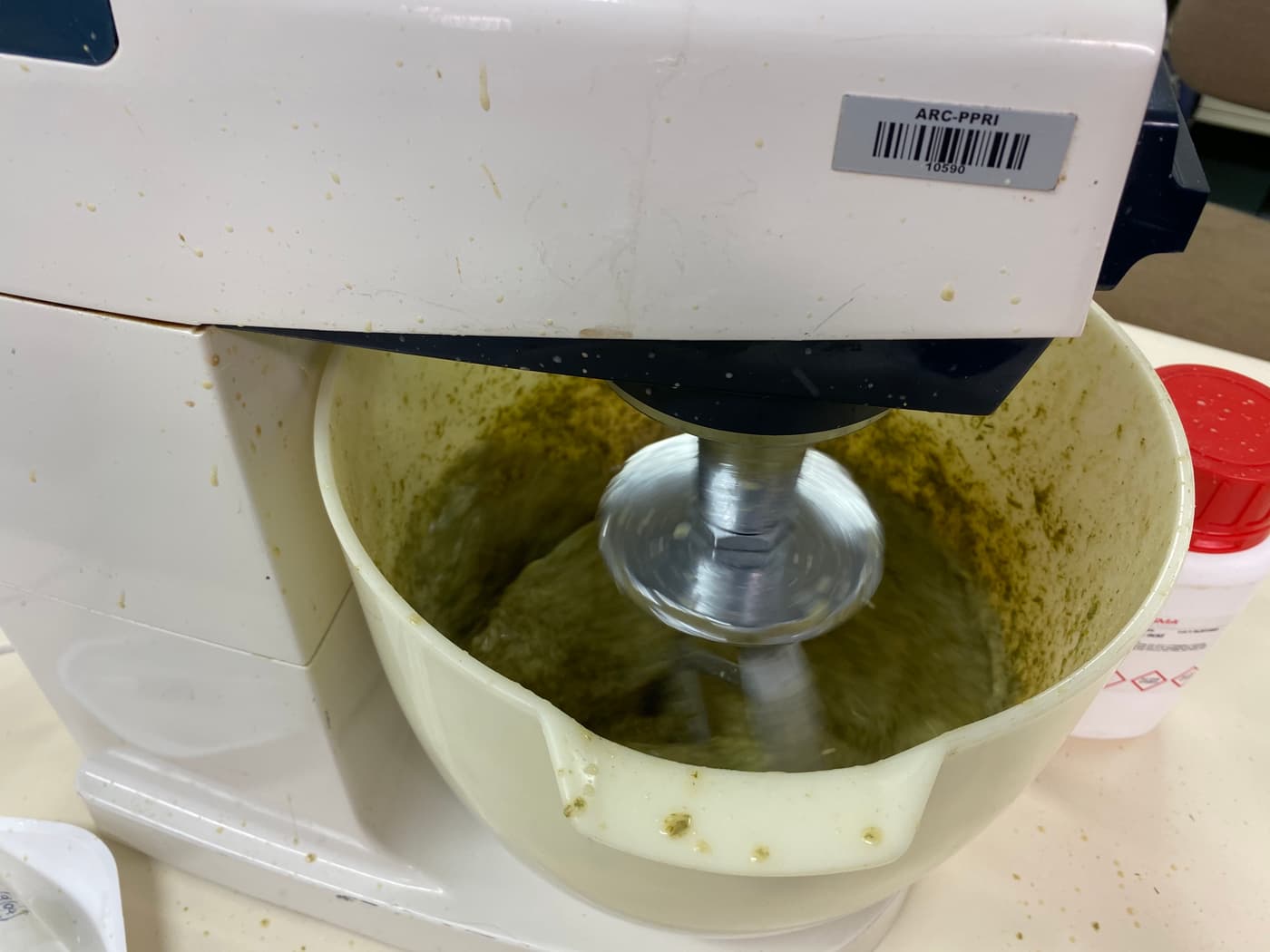 Combining ingredients in mixer